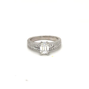 Emerald cut stone ring